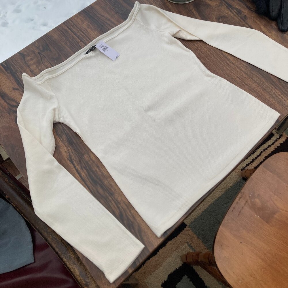 Banana Republic Cream Off Shoulder Top